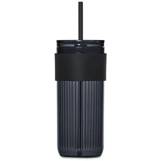 Serendipio Mayfair Plastic Tumbler & Straw Black